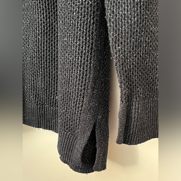 Women’s Ann Taylor Loft Black Sparkle Crew Tunic Knitted Sweater - Picture 2 of 14